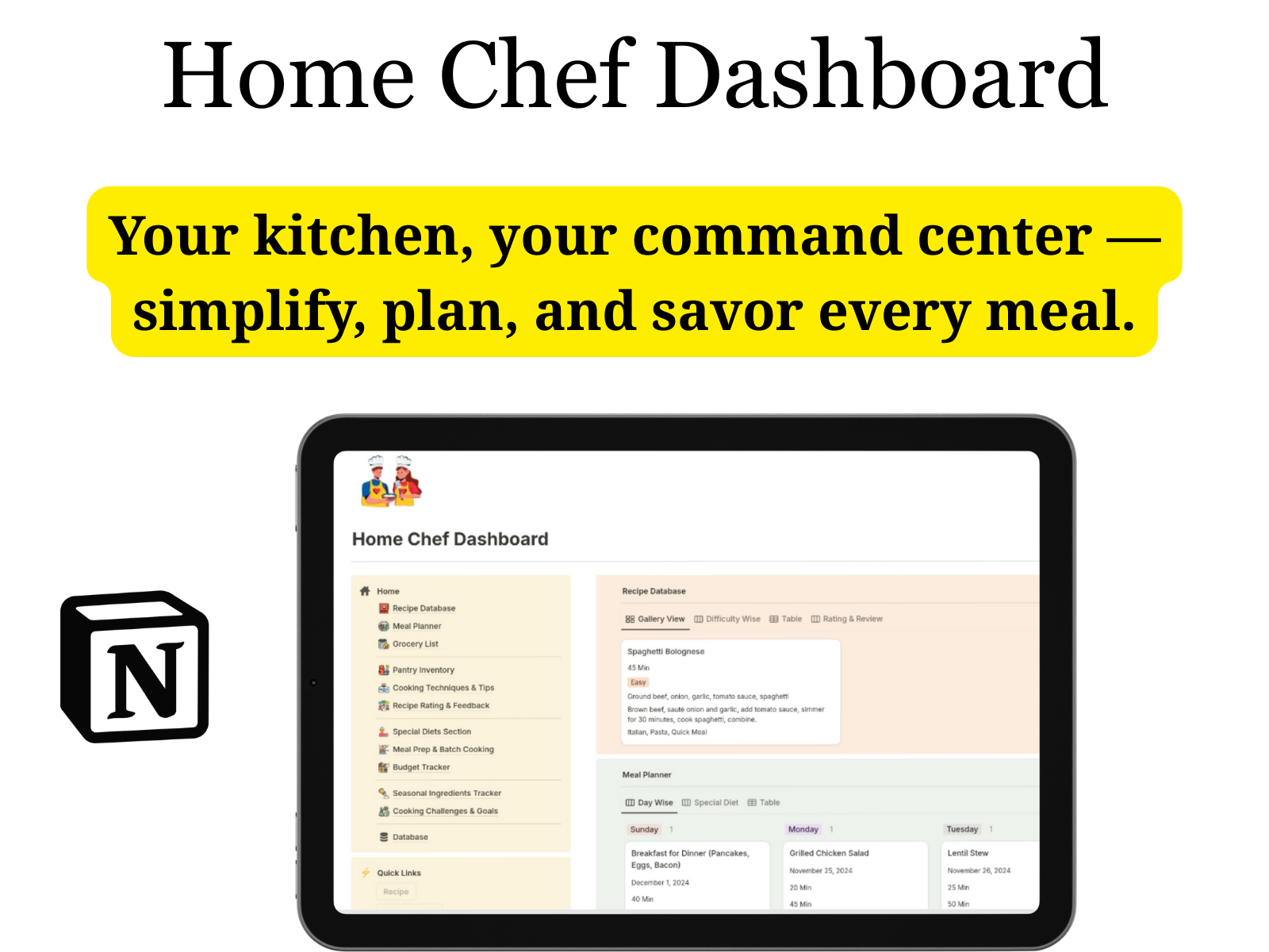 Home Chef Dashboard